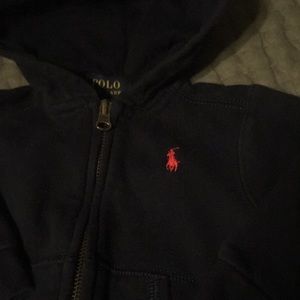 Navy polo hoodie and sweatpants 9m